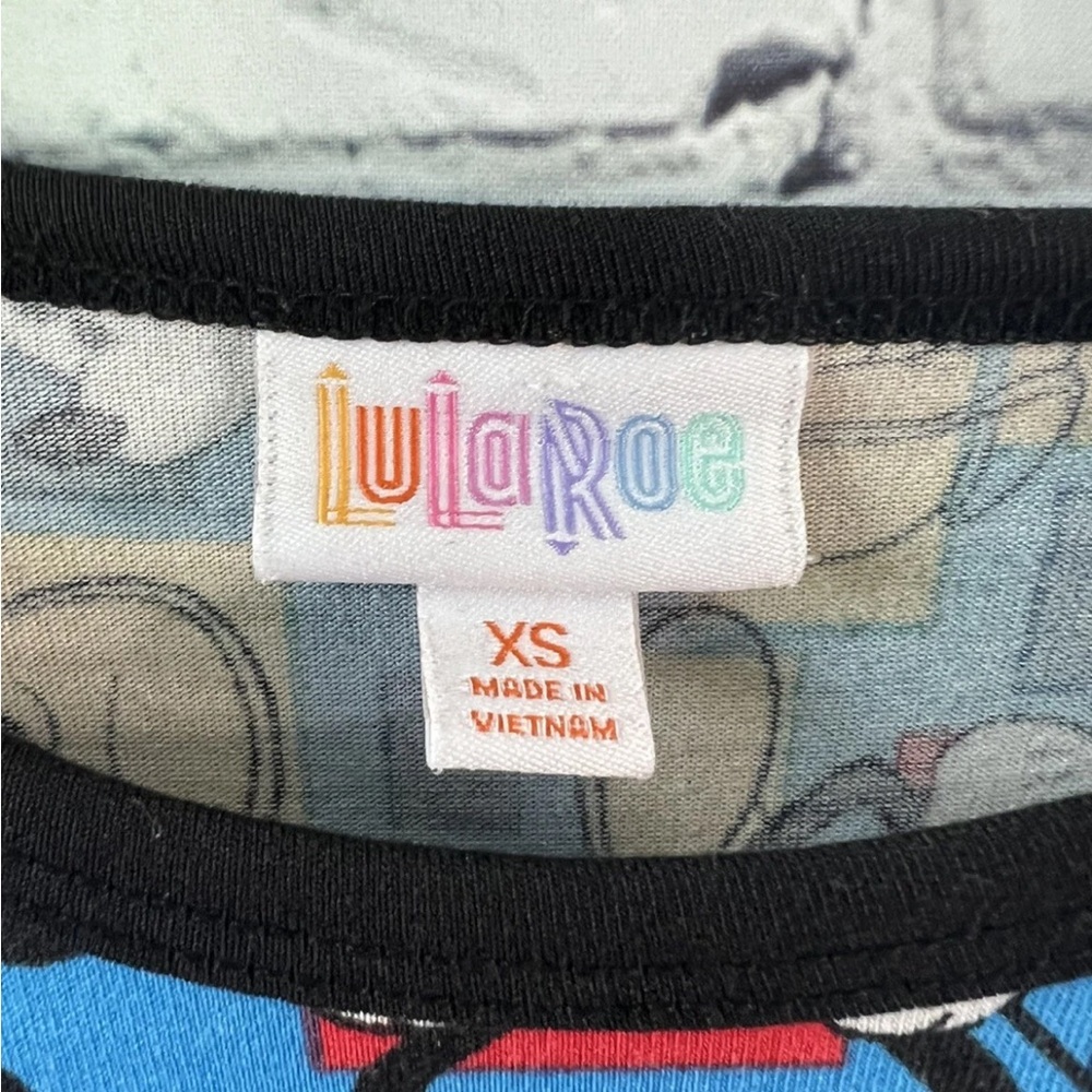LuLaRoe Disney Mickey Mouse‎ Randy Baseball Shirt Blue With Black Sleeves XS - Picture 4 of 4